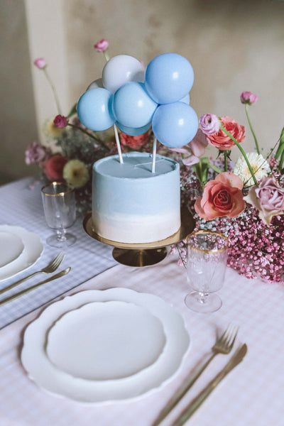 🎈 Balloon Cake Topper Azul o Rosa – Decoración para tartas (29 cm)