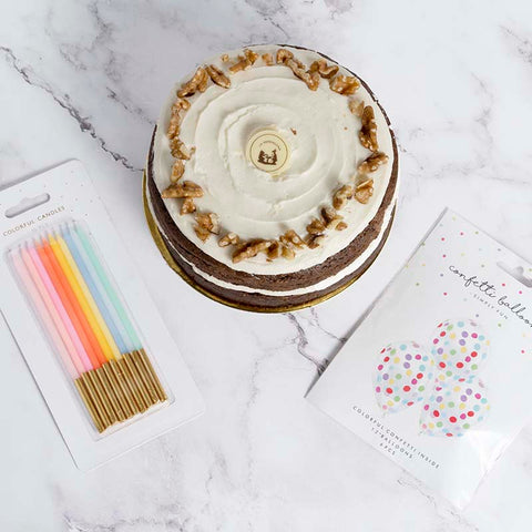 Pack regalo tarta con globo y velas | La Merendona