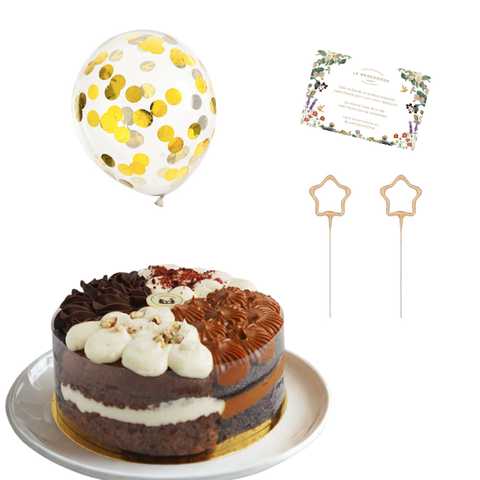 Pack "Hoy celebramos": tarta, globo y bengala, para alegrarte este dia 🎂✨!