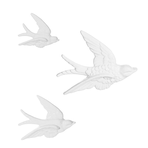 🕊️ Golondrinas decorativas de pared – Set de 3