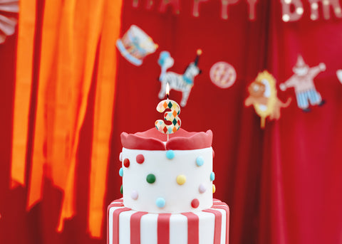 Vela de Cumpleaños Número con Rombos  (5,5 cm)