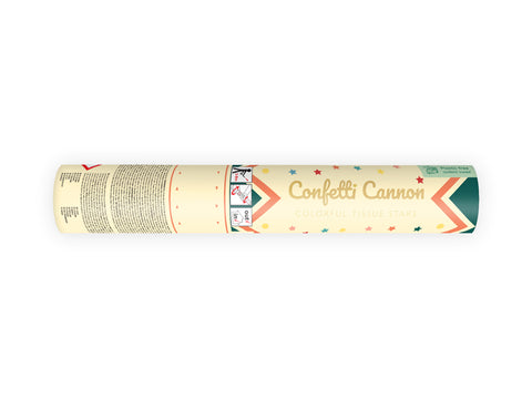 Cañón de confeti estrellitas, 20 cm